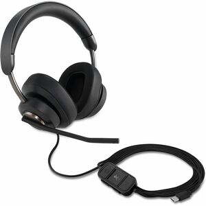 Kensington H2000 USB-C Over-Ear Headset - Stereo - USB Type C - Wired - Over-the-ear - Binaural - Circumaural - 6 ft Cable - Noise Cancelling Microphone - Noise Canceling - Bl
