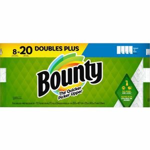 Bounty Select-A-Size Paper Towels - 8 Double Plus Rolls = 20 Regular - 2 Ply - 113 Sheets/Roll - White - 8 / Pack