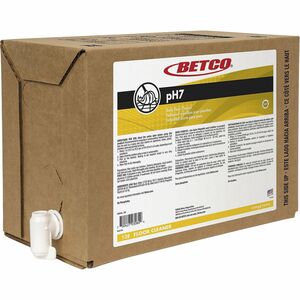 Betco pH7 Floor Cleaner - Concentrate - 640 fl oz (20 quart) - Lemon ScentBag - pH Neutral, Water Soluble, Film-free, Haze-free - Clear, Yellow
