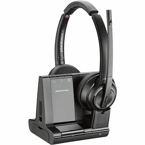 Poly Savi 8200 Office Stereo Headset - Microsoft Teams Certification - Stereo - Wireless - DECT - 590 ft - 32 Ohm - 20 Hz - 20 kHz - On-ear - Binaural - Ear-cup - Noise Cancel