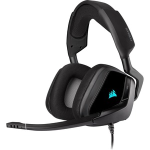 Corsair VOID RGB ELITE USB Wired Over-the-head Stereo Gaming Headset - Carbon - Binaural - Circumaural - 32 Ohm - 20 Hz to 30 kHz - 180 cm Cable - Omni-directional M