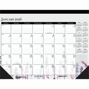 House of Doolittle Recycled Wild Flowers Desk Pad Calendar - Julian Dates - Monthly - 12 Month - January 2026 to December 2026 - 18 1/2" x 13" Sheet Size - Desk, Desk Pad - Mu