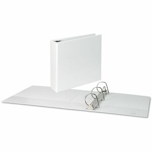 Universal Slant D-Ring View Binder, 3 Rings, 3" Capacity, 11 x 8.5, White - 3" Binder Capacity - 600 Sheet Capacity - 3 Ring - Fastener: Ring - Pocket: 2, Inside Front & Back