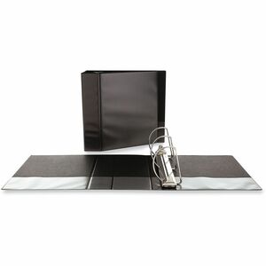 Universal Slant D-Ring View Binder, 3 Rings, 5" Capacity, 11 x 8.5, Black - 5" Binder Capacity - 950 Sheet Capacity - 3 Ring - Fastener: Ring - Pocket: 2, Inside Front & Back