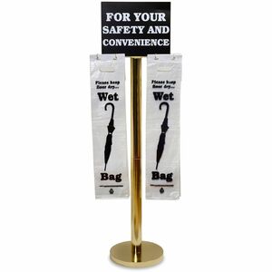 Tatco 2-Sided Wet Umbrella Bags Stand - 54.50" Height x 16" Width x 12" Depth - Floor - Brass Plated - Brass - For Bag - Portable, Double-sided, Padded