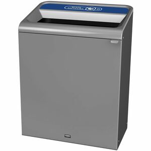 Rubbermaid Commercial Configure 1 Stream Gray Container - Open Top - 45 gal Capacity - For Commercial, Indoor, Outdoor - Contoured Edge, Ergonomic Handle, Hinged Door, Venting