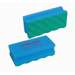 Vileda Professional PUR Active Scrub Sponge - 10/Carton - Foam - Blue