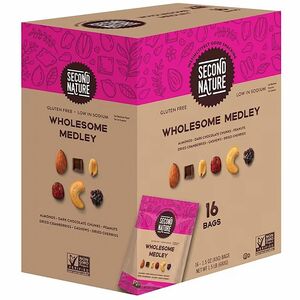 Office Snax Wholesome Medley Trail Mix - Low Sodium - 1.50 oz - 16 / Box