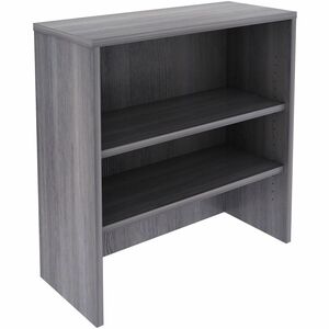 Lorell Essentials 2-shelf Stack-on Bookcase - 36" Height x 36" Width x 15" Depth - 2 Shelve(s) - Material: Laminate, Metal - Finish: Weathered Charcoal - Stackable, Cam Lock -