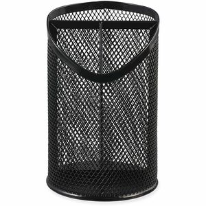 Universal Metal Mesh 3-Compartment Pencil Cup, 4.13" Diameter x 6"h, Black - 3 Compartment(s) - 6" Height - Black - Metal - 1 Each