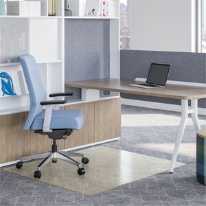 Deflecto OceanMat Chair Mat for Carpet - Low Pile, Commercial, Carpeted Floor, Chair - 60" Width x 46" Depth - Rectangular - Plastic, Polyethylene Terephthalate (PET) - Clear
