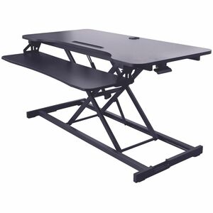 Rocelco Sit to Stand Desk Riser - 33 lb Load Capacity - 21.70" Height x 42.90" Width x 20.50" Depth - Desk - Black - For Monitor, Notebook, Keyboard, Tablet, Smartphone - Keyb