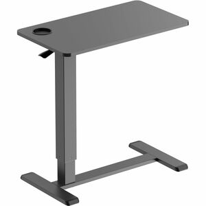 Kantek Mobile Pneumatic-Lift Side Desk/Table - Laminated Top - 15 lb Capacity - Height Adjustable - 28" Table Top Width x 15.70" Table Top Depth - Assembly Required - Black -