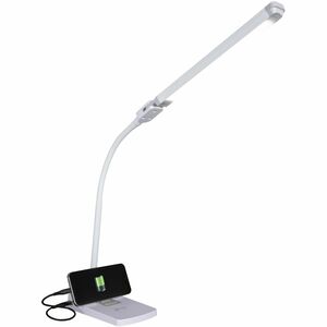 OttLite Swivel LED Desk Lamp with USB Charging and Stand - LED Bulb - USB Charging, ClearSun LED, Glare-free Light, Touch-activated, Swivel Head, Flexible Neck, Adjustable Hei