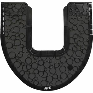 Genuine Joe Deodorizing Commode Mat - Bathroom, Commode, Restroom, Urinal, Floor - 1.81" Length x 22.63" Width x 22.250" Depth - Black - 6 / Carton