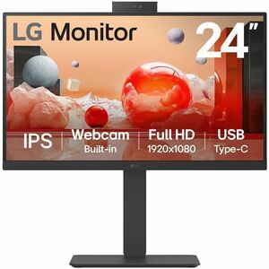 LG 24BA850-B 24inch Class Webcam Full HD LCD Monitor - 16:9 - Textured Black