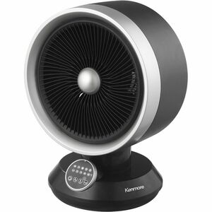 Kenmore Fan & Heater Combo - 2 x Heat Settings - Remote Control - Oscillation - Office, Room, Kitchen - Desk - Black