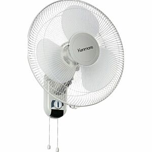 Kenmore 16" Wall Fan - 3 Speed - Oscillating, Adjustable - White