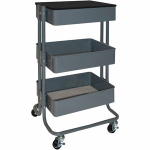 Vertiflex Multi-Use Storage Cart & Workstation - 4 Casters - Metal - 15.25" Width x 11.25" Depth x 39" Height - Gray - 1 Each