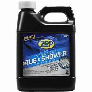 Zep Commercial Advanced Tub and Shower Drain Opener Gel - For Drain, Bathtub, Shower, Home - Gel - 32 fl oz (1 quart) - Yellow - 1 Each
