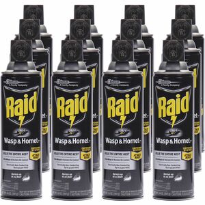 Raid Wasp and Hornet Killer 33 - Spray - Kills Wasp, Hornet, Mud Dauber, Yellow Jacket - 14 fl oz - White - 12 / Carton
