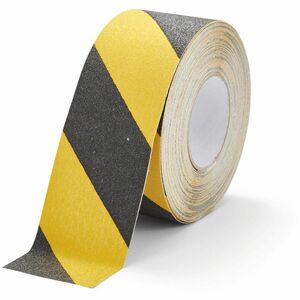 DURABLE Floor marking tape DURALINE GRIP 75mm color - 16.40 yd Length x 2.95" Width x 27.6 mil Thickness - Yellow, Black - Aluminum, Plastic - Abrasion Resistant, Slip Resista