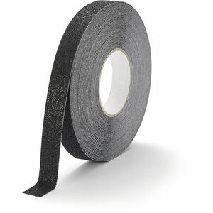 DURABLE Floor Marking Tape DURALINE GRIP+ 25mm - 16.40 yd Length x 0.98" Width x 27.6 mil Thickness - Black - Aluminum, Plastic - Abrasion Resistant, Slip Resistant - For Floo