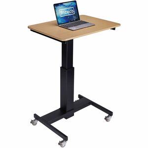 Rocelco Sit-to-Stand School Desk with Book Box - 20 lb Load Capacity - 42" Height x 28" Width x 20" Depth - Desk - Wood Grain - Brown - For School, Monitor, Notebook, Student,