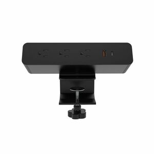 Lorell Power Outlet - 4 x Power Receptacles Desk Mountable - Black - 1 Each