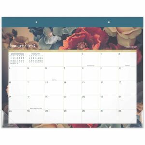 At-A-Glance Midnight Garden Monthly Desk Pad - Monthly - 12 Month - January 2026 to December 2026 - 1 Month Single Page Layout - 21 3/4" x 17" Sheet Size - 2.25" x 2.75" Block