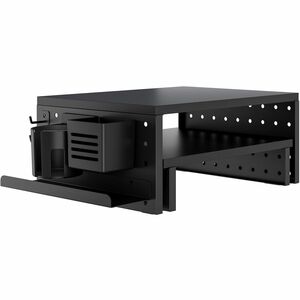 Kantek Pegboard Dual Monitor Risers & Accessories - 88 lb Load Capacity - 7" Height x 16" Width x 11.80" Depth - Black - For Monitor, Notebook, Accessories - Ergonomic, Flexib