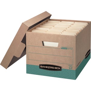 Bankers Box Recycled R-Kive File Storage Box - Internal Dimensions: 12" Width x 15" Depth x 10" Height - External Dimensions: 12.8" Width x 16.5" Depth x 10.4" Height - 800 lb