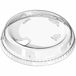 Dart 12-24 oz PET Strawless Lid - Clear - 4" Diameter - Polyethylene Terephthalate (PET) - Clear - 100 / Pack