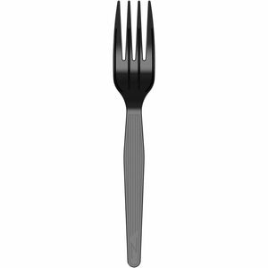 Dixie Foods Medium-Weight Disposable Cutlery - 1000 Piece(s) - Fork - Fork - Food - Disposable - Polystyrene - Black - 1000 / Carton