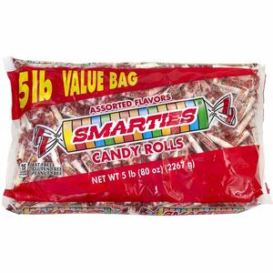 Green Rabbit Smarties Candy Wafers - Sweet and Tart, Fruity, Pineapple, Cherry, Strawberry, Grape, Orange - Individually Wrapped - 5 lb - 1 / Carton