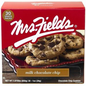 Green Rabbit Mrs.Fields Milk Chocolate Chip Cookies - Individually Wrapped - Chocolate Chip - 30 / Carton