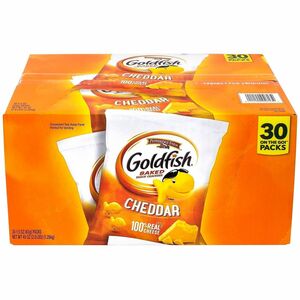 Green Rabbit Goldfish Crackers SIngle-Serve - Trans Fat Free - Cheddar - 1 - 1.50 oz - 30 / Carton