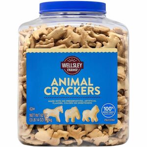 Green Rabbit Wellsley Farms Animal Crackers - Preservative-free, No Artificial Flavor, No Artificial Sweeteners, No Artificial Color, Resealable Tub, Dairy-free - Crunchy, Nat