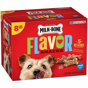 Milk-Bone Flavor Snacks Dog Biscuits - For Dog - Biscuits - Meat - Bacon, Sausage, Chicken, Turkey, Beef Flavor - 370 Treat Quantity - 8 lb