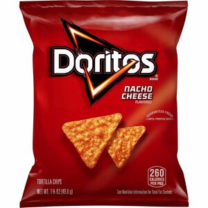 Doritos Nacho Cheese Tortilla Chips - Nacho Cheese - 1.75 oz - 64 / Carton