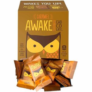 Green Rabbit Awake Caffeinated Caramel/Choco Bites - Caramel, Chocolate - Individually Wrapped, No Artificial Flavor, No Artificial Color, Gluten-free - 0.58 oz - 50 /Box - 1