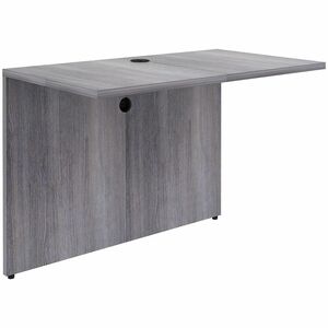 Lorell Weathered Charcoal Laminate Desking - Finish: Weathered Charcoal - Weathered Charcoal, Laminate Table Top - Laminated, Cam Lock, Durable, Grommet, Modesty Panel, Privac