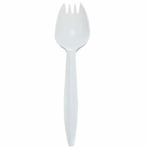 Karat Spork Med-weight/White - Spork - Spork - Restaurant, Cafeteria - Polypropylene Plastic - White - 100/Box - 10 / Carton