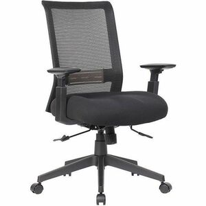Boss Mesh Task Chair, Black - Plush, Foam Seat Material - Mesh Back Material - 5-star Base - Black - Mesh - Armrest - 1 Each