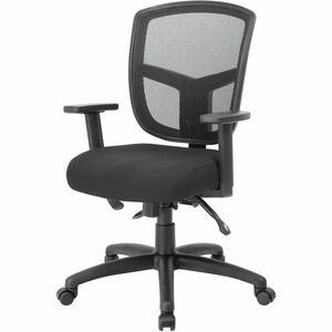 Boss Contract Mesh Task Chair - High Density Foam (HDF) Seat Material - Mesh Back Material - 5-star Base - Black - Mesh, Fabric - Armrest - 1 Each