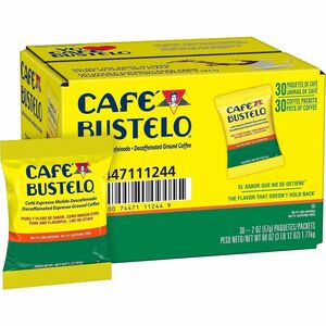 Cafe Bustelo Fraction Pack Fraction Pack Decaf Espresso Coffee - Fraction Pack - Decaffeinated - 30 / Carton