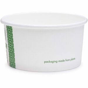 Vegware 6oz Soup Bowls - Soup, Food Storage, Ice Cream - White, Green - Paperboard, PLA-lined Paper Body - 1000 / Carton