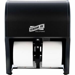Genuine Joe Solutions 4-Roll Bath Tissue Dispenser - Roll - 4 x Roll - Black - 1 Each