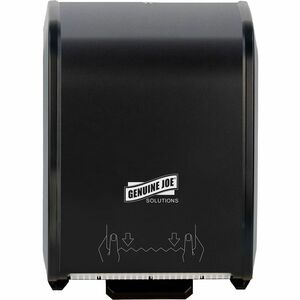Genuine Joe Solutions Touchless Manual Towel Dispenser - Black - Touch-free, Refillable - 1 Each