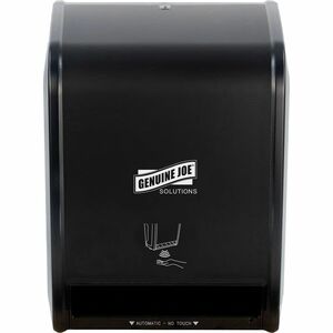 Genuine Joe Solutions Touchless Electronic Towel Dispenser - Black - Touch-free, Anti-bacterial - 1 Each